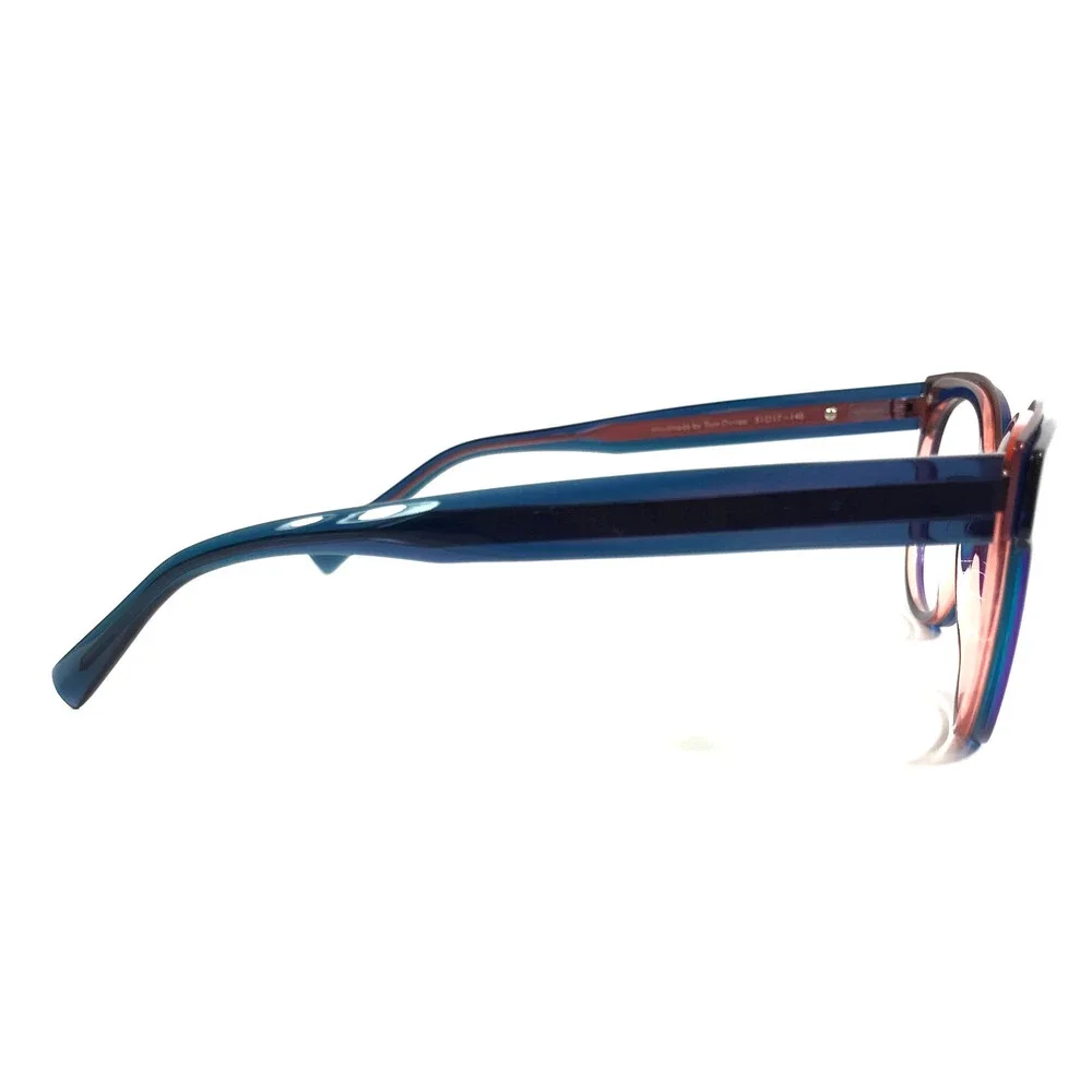 Tom Davies Eyeglasses Frame TD705 Col. 2059 Blue on Pink Cat Eye 51-17-140